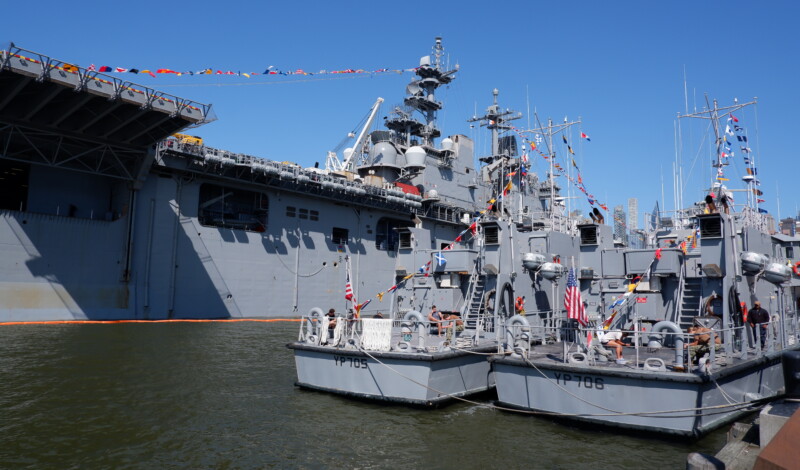 Yard Patrol Boats and USS Wasp at Fleet Week 2023